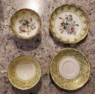 EB Foley 1850 Fine Bone China.  TWO Tea Cup And Saucer Pair. 2