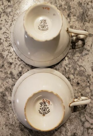 EB Foley 1850 Fine Bone China.  TWO Tea Cup And Saucer Pair. 3
