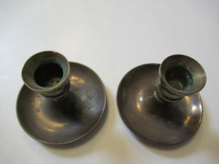 Set Of 2 Vintage 3 " Tall Brass Taper Candlestick Holders