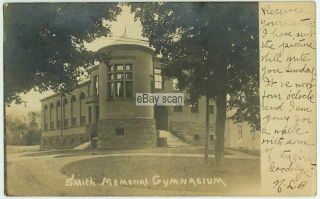 Old Real Photo Postcard Smith Memorial Gymnasium,  Wilbraham,  Mass.  Ma