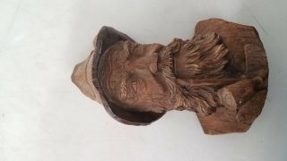 Vintage 1980s Black Forest Germany Carved Man Face Wall Hanging