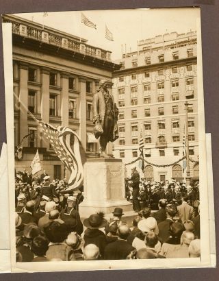 1923 Press Photo Crowds At Ceremony Of Unveiling Of Alexander Hamilton Statue,  Dc