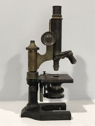E Leitz Wetzlar Vintage Early 20th Century Brass Microscope From Smith College
