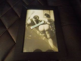 Vintage Erotica Spanking Picture 4x6 Framed Sexual Naked Rear Bottom Woman Art