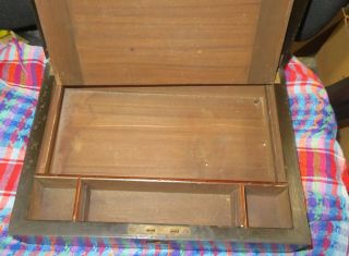 Vintage Folding Document Writing Slope Lap Desk Campaign Box Repair 3