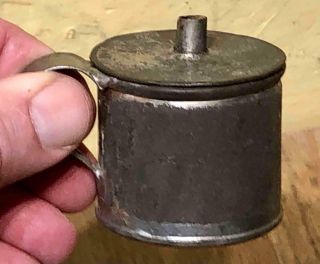 Antique Small Hand Wrought Tin Sparking Lamp,  C.  1900