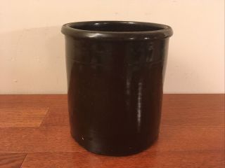 Antique / Vintage 1.  5 Gallon Brown Stoneware Crock