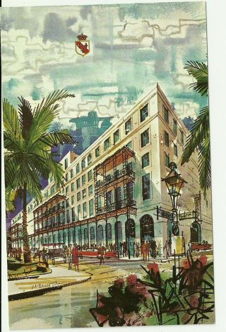 Old Postcard The Royal Orleans Hotel Painting Orleans Louisiana N David Shaw