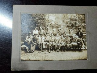 Antique Cabinet Photo Occupational Coal Miners? In Woods.  Nature.  Victorian