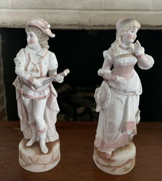 Large 19th C German Bisque Porcelain Figures Nr