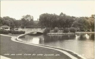Lake Geneva,  Wi Wisconsin Old Rppc Postcard,  Park And Lake By L.  L.  Cook
