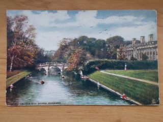Vintage 1905 Postcard - Clare College And Bridge - Cambridge