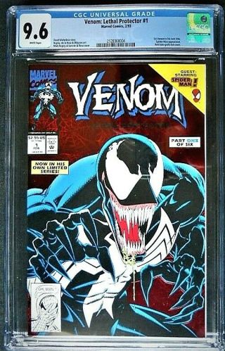 Cgc 9.  6 Venom Lethal Protector 1 Marvel 1993 W/p 1st Venom Title Red Foil Nm,