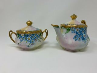 Vintage China Tea Pot And Sugar Bowl By Bavara Z S.  & Co