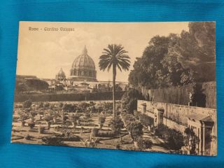 Roma Rome The Vatican Gardens Gardino Vaticano Vintage Postcard St Peter 