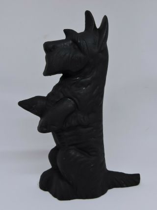 Vintage Cast Iron " Scotty Dog " Door Stop - Begging For A Treat