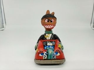 Rare Htf 1960s Vintage Nutty Mad Crazy Monster Tin Friction Car Marx Toys Japan