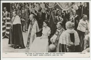 Vintage Real Photo Postcard Coronation Of Queen Elizabeth Raphael Tuck Rppc B1