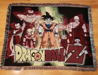 Vintage Dragonball Z Afghan Throw Blanket Tapestry Made In Usa,  2000