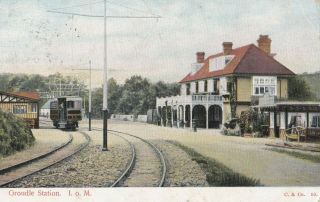 Old Postcard Isle Of Man Train Railway Groudle Station 1900s Genealogy Buxton W6