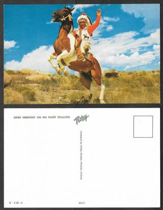 Old Native American Indian Postcard - Chief Deerfoot,  Stallion