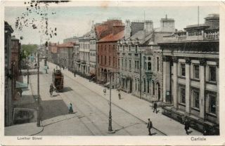 " Lowther Street,  Carlisle " Old Postcard,  Posted 1904