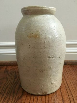 Antique Salt Glazed Wax Seal Pottery Norton Bennington Stoneware Canning Crock