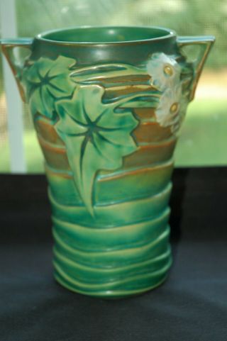 Vintage Roseville Pottery Green Luffa Vase