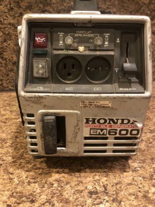 Vintage Honda Em600 Generator 600 Watt 110 Ac / 12 Volt