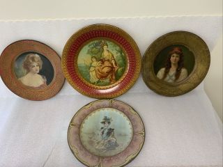 Four Antique Vienna Art Plate 1905 Tin Litho Plates