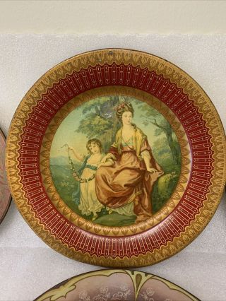 Four Antique Vienna Art Plate 1905 Tin Litho Plates 3