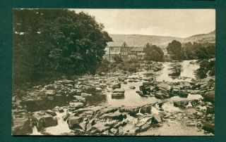 Pontypridd,  The Taff River & Houses,  Vintage Postcard