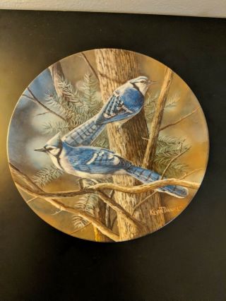 " The Blue Jay " Knowles Plate.  1985 Encyclopedia Britannica Birds Of Your Garden