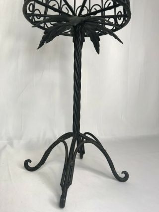 Decorative Iron Wrought Wire Table Lamp Cage Shade Leaf Detail Design Home Decor