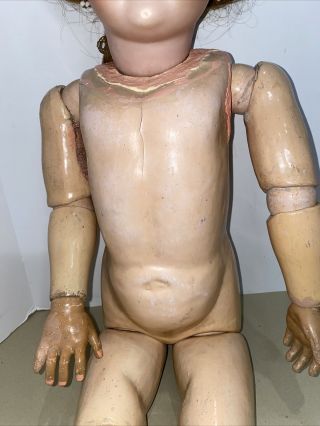Antique German 30” Heinrich Handwerck Simon Halbig German Doll 6 1/2 Bisq 3