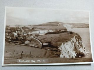 H K Merwood Freshwater Bay Isle Of Wight I.  O.  W,  Vintage Rp Real Photo Postcard