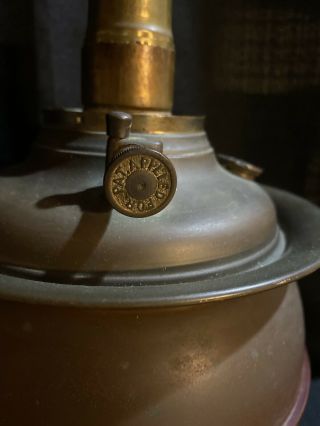 Antique Converted B&H - Bradley Hubbard Oil Lamp Brass & Cast Iron Needs Rewired 3