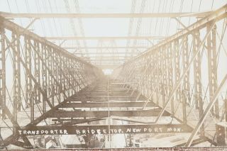 Newport Transporter Bridge Top.  Vintage Photographic Postcard