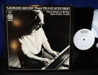 Leonard Shure/piano: Schubert - Sonata In B - Flat/d.  960 Audiofon Audiophile Lp Nm