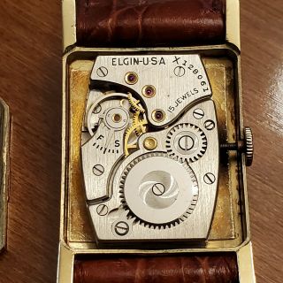 Vintage Art Deco Circa 1940 - 50s Lord Elgin Men ' s 14K Gold Filled Watch - 3
