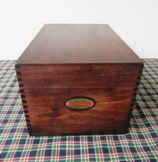 Antique File Box Wood Globe Wernicke Office Library 6  X 4  Index Cards,  Vtg