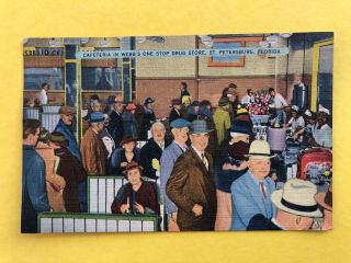 Vintage Postcard Webb’s Drug Store - Cafeteria St.  Petersburg Fl Posted 1940