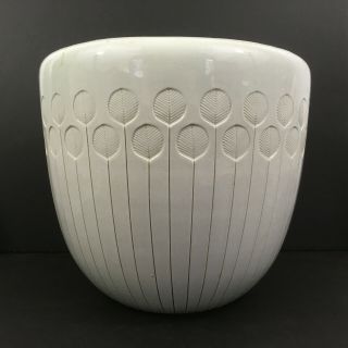 Large Vintage Bitossi Pottery White " Foglie " Jardiniere Cache Pot