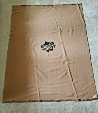 Vintage Canadian National Railway Wool Maple Leaf Sleeping Car Blanket