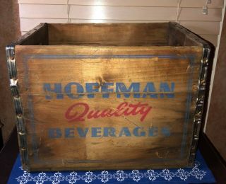 1957 Hoffman Quality Beverages Wooden Crate Box Newark Nj Soda Collectible