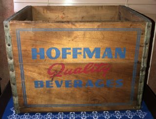 Hoffman Quality Beverages Wooden Crate Box 1956 Newark Nj Soda Collectible