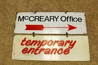 Vintage Mccreary Tires Headquarters Double Sided Metal Sign