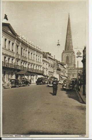 Early Vintage Postcard,  Broad Street,  Hereford,  Herefordshire