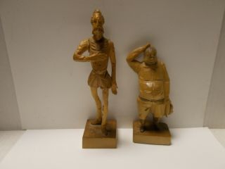 Ouro Artesania 605 - 1 & 702 Don Quixote Sancho Panza Made In Spain Wood Figure