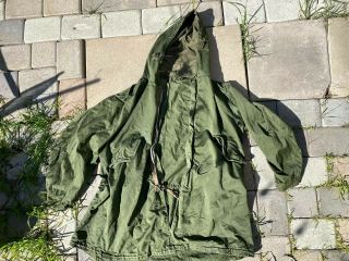 50s Vtg Korean War Era Us Army Olive M51 1951 Fishtail Parka Jacket Coat Sz L